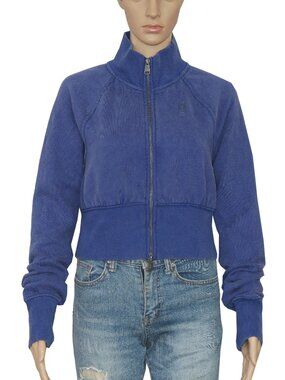 Free People Fp Movement Sapphire Sky High Neck Zipper Ribbed Cropped Top XS